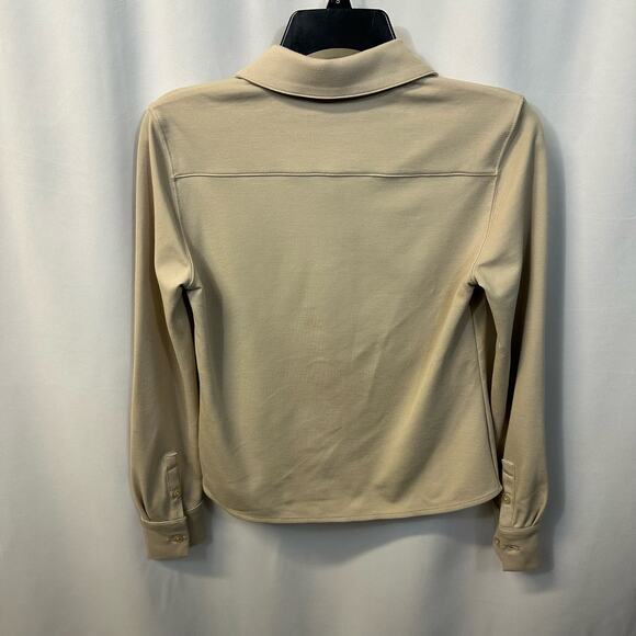 Club Monaco Neutral Cream Beige Stretch Button Down Blouse Top XS - Picture 5 of 5